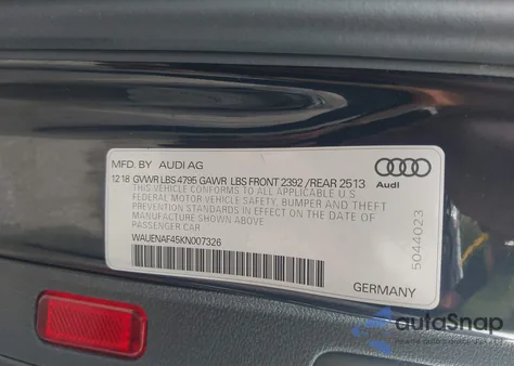 2019 Audi A4 45 Premium from USA, damaged, VIN WAUENAF45KN007326